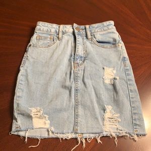 Brand new denim pencil ripped skirt